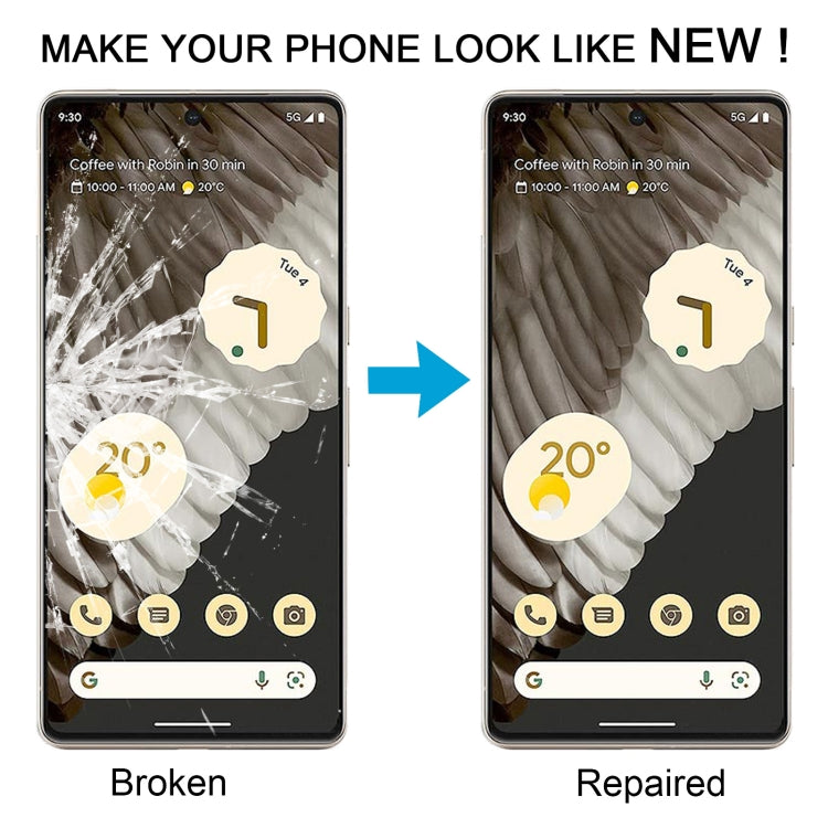 For Google Pixel 7 Pro Front Screen Outer Glass Lens with OCA Optically Clear Adhesive by buy2fix