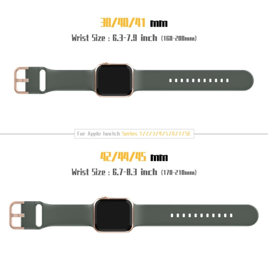 For Apple Watch Series 9 41mm Pin Buckle Silicone Watch Band(Olive) by buy2fix