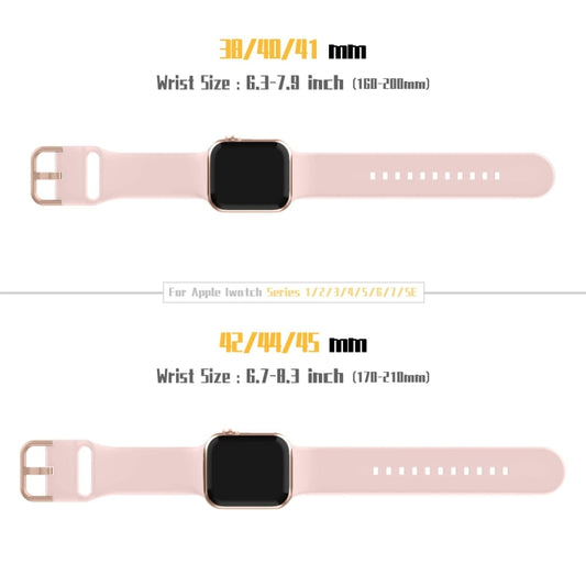 For Apple Watch Series 9 45mm Pin Buckle Silicone Watch Band(Pink Sand) by buy2fix