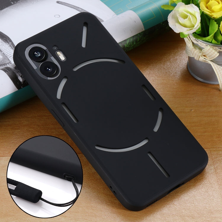 For Nothing Phone 2 Solid Color Liquid Silicone Dropproof Full Coverage Phone Case(Black) by buy2fix