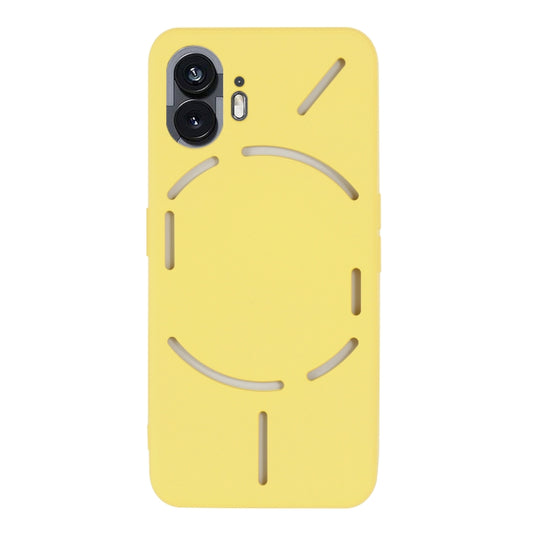 For Nothing Phone 2 Solid Color Liquid Silicone Dropproof Full Coverage Phone Case(Yellow) by buy2fix