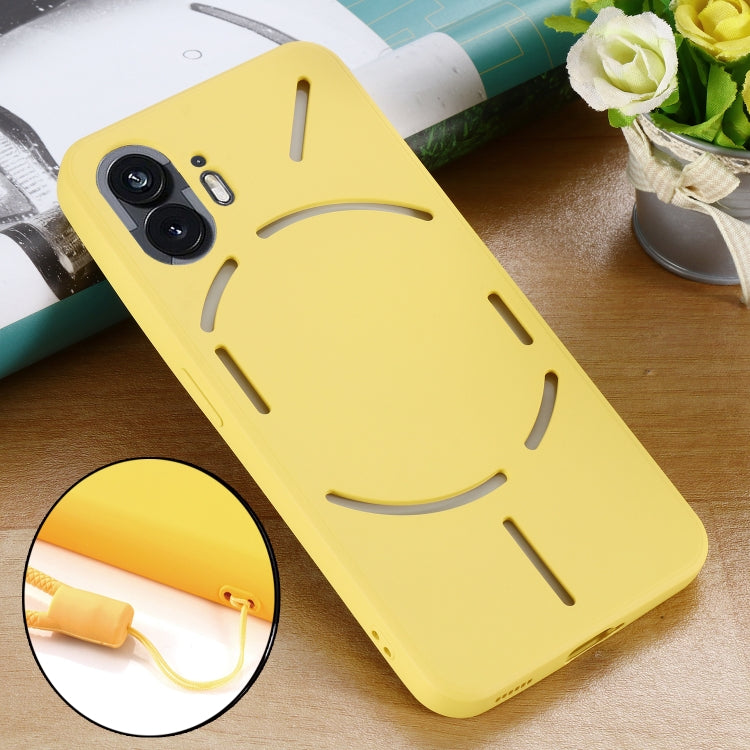 For Nothing Phone 2 Solid Color Liquid Silicone Dropproof Full Coverage Phone Case(Yellow) by buy2fix