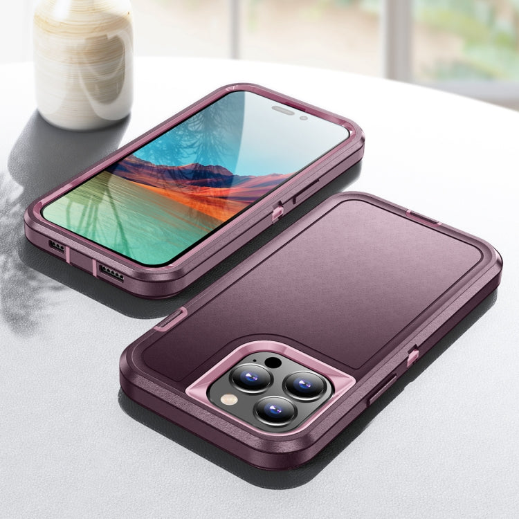For iPhone 15 Pro Max Life Waterproof Rugged Phone Case(Purple + Pink) by buy2fix