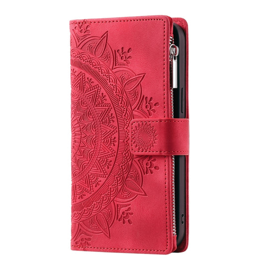 For Samsung Galaxy A13 4G/5G / A04S Multi-Card Totem Zipper Leather Phone Case(Red) by buy2fix