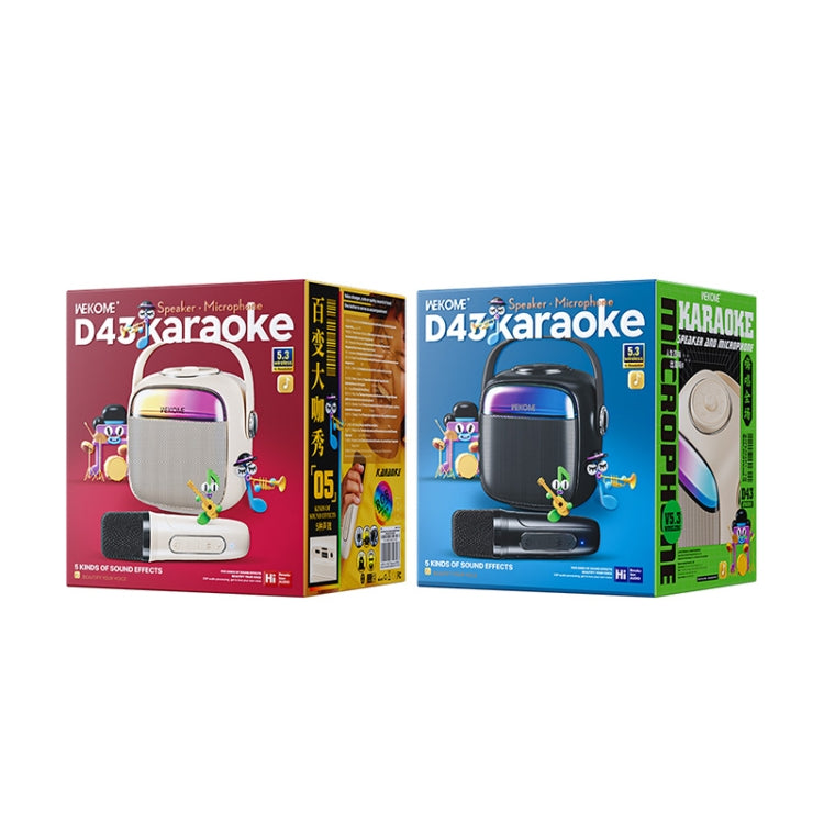 WK D43 Mini Karaoke Bluetooth Speaker(Beige) by WK