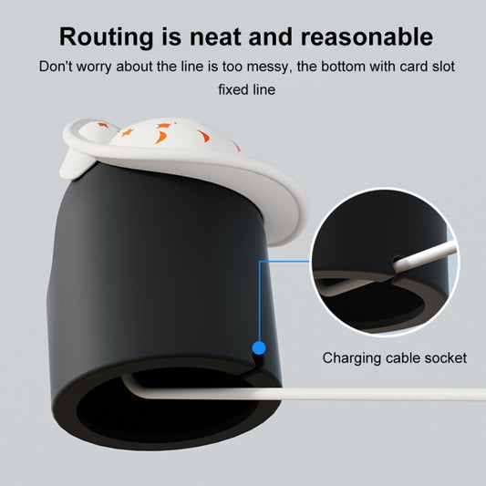 For Apple Watch Series Hat Bear Shaped Silicone Charging Base(White) by buy2fix
