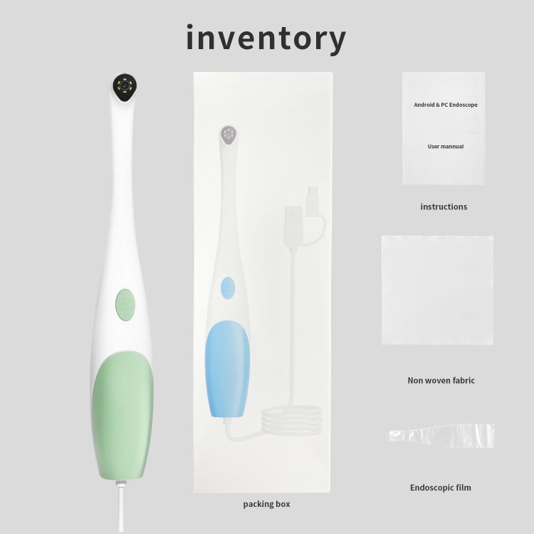 AN109 6LEDs 1080P 3 in 1 Visible Oral Endoscope(Green) by buy2fix