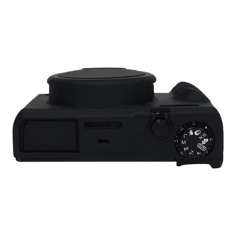 For Canon PowerShot G7 X Mark III / G7X3 Soft Silicone Protective Case with Lens Cover(Black) by buy2fix