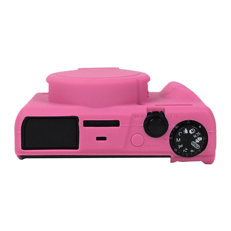 For Canon PowerShot G7 X Mark III / G7X3 Soft Silicone Protective Case with Lens Cover(Rose Red) by buy2fix