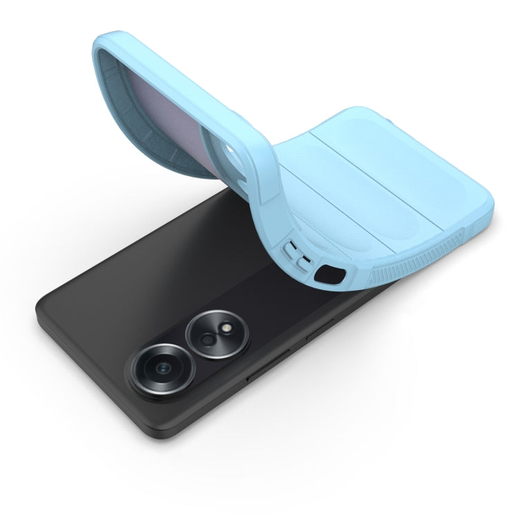 For OPPO A58 4G Global Magic Shield TPU + Flannel Phone Case(Dark Grey) by buy2fix