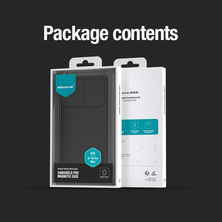 For iPhone 15 Pro Max NILLKIN CamShield Pro Magnetic Magsafe Phone Case(Black) by NILLKIN