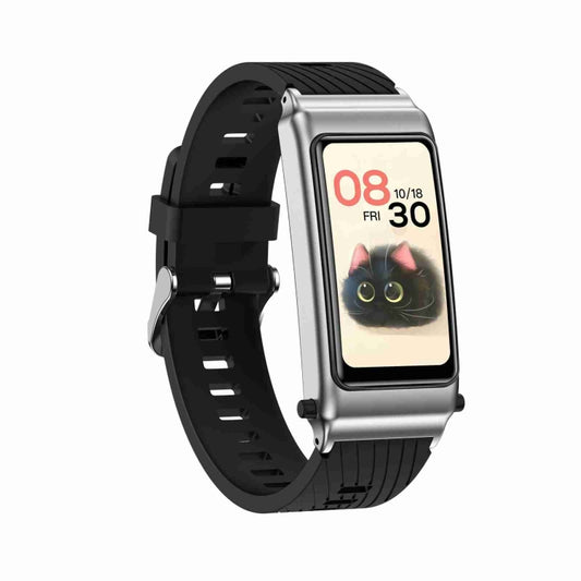 K80 1.57 inch Silicone Band IP67 Earphone Detachable Smart Watch Support Bluetooth Call(Silver) by buy2fix