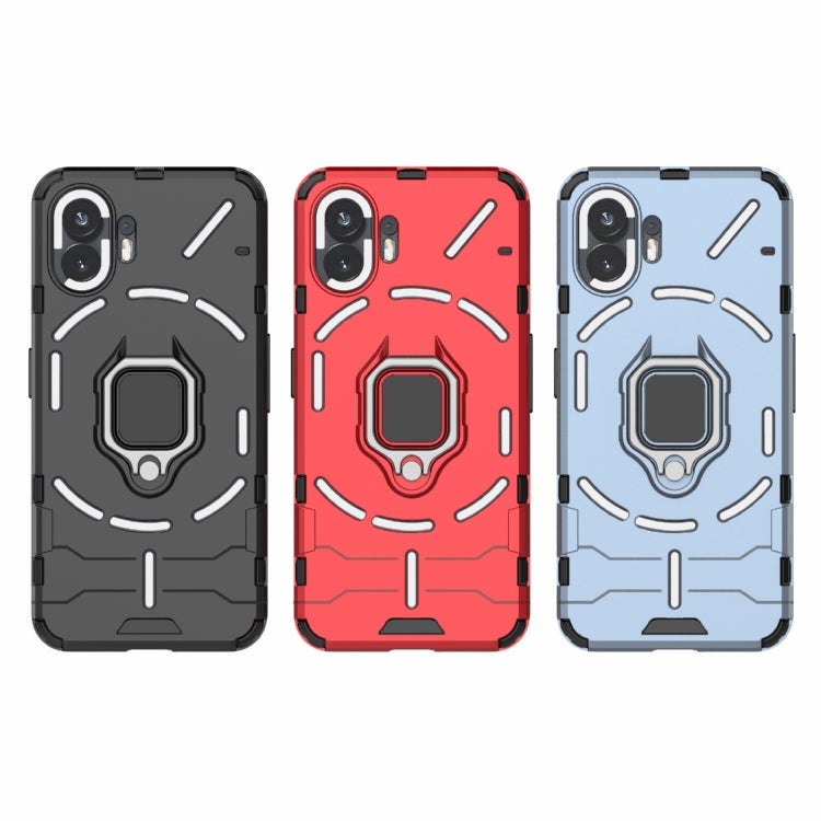 For Nothing Phone 2 Shockproof PC + TPU Holder Phone Case(Black) by buy2fix