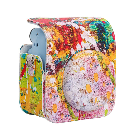 For FUJIFILM instax mini 12 Painted Full Body Leather Case Camera Bag with Strap(Abstract Painting) by buy2fix