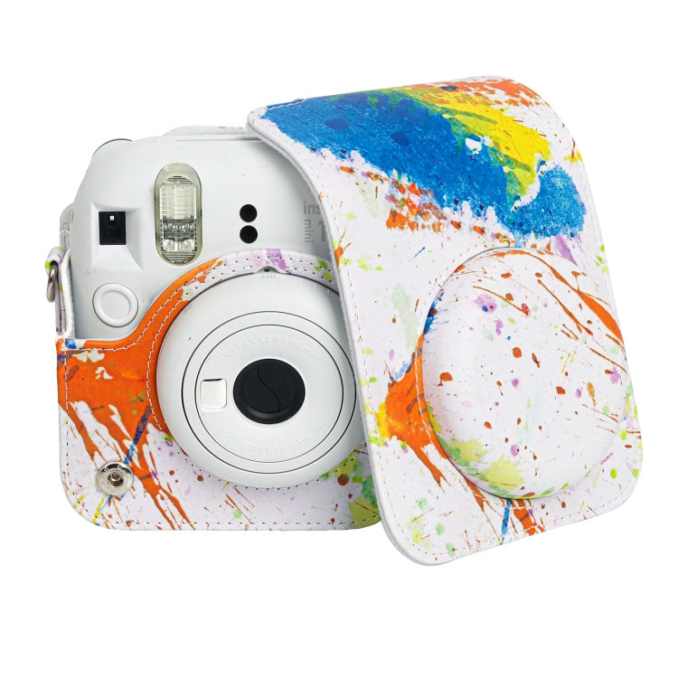For FUJIFILM instax mini 12 Painted Full Body Leather Case Camera Bag with Strap(Splash Ink Watercolor) by buy2fix
