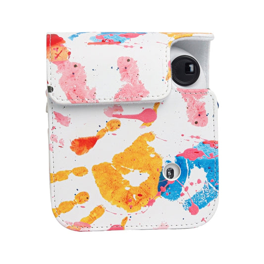 For FUJIFILM instax mini 12 Painted Full Body Leather Case Camera Bag with Strap(Watercolor Palm) by buy2fix