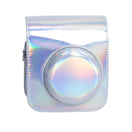 For FUJIFILM instax mini 12 Laser Full Body Leather Case Camera Bag with Strap(Silver) by buy2fix