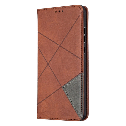 For Huawei Honor 9X Lite Rhombus Texture Horizontal Flip Magnetic Leather Case with Holder & Card Slots & Wallet(Brown) by buy2fix