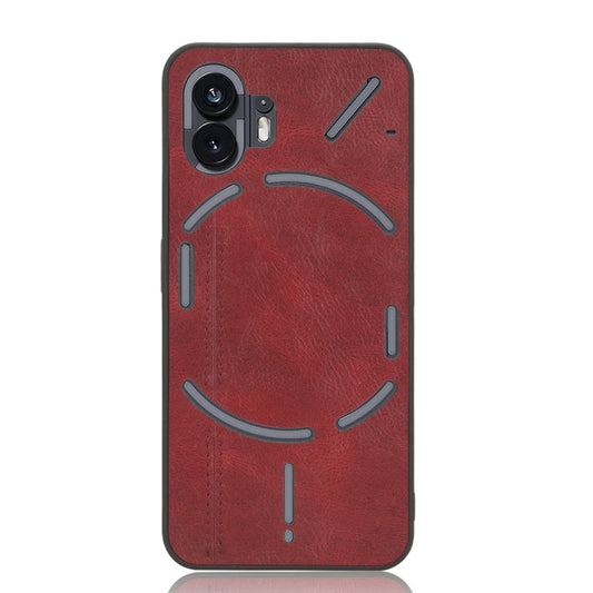 For Nothing Phone 2 Cow Pattern Sewing Back Cover Phone Case(Red) by buy2fix