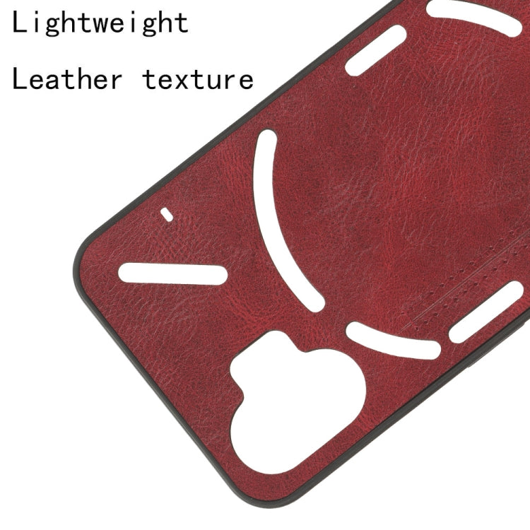 For Nothing Phone 2 Cow Pattern Sewing Back Cover Phone Case(Red) by buy2fix