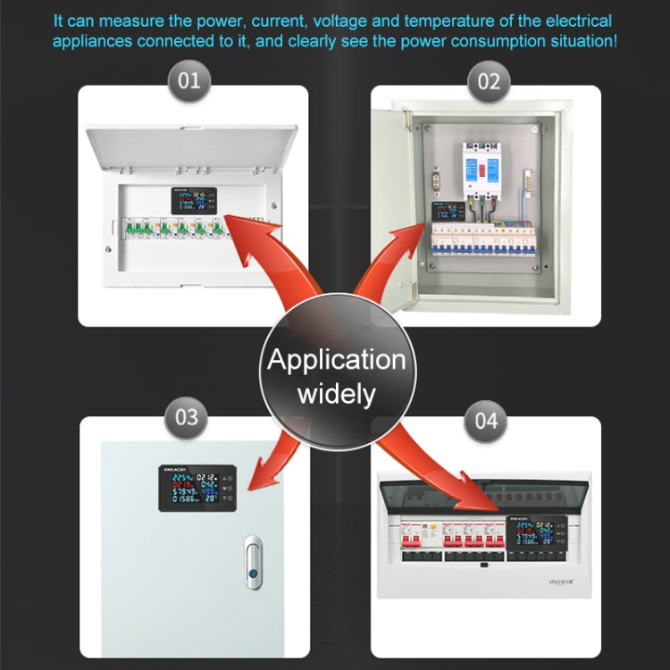 KWS-AC301L-20A 50-300V AC Digital Current Voltmeter with 485 Communication(Black) by buy2fix