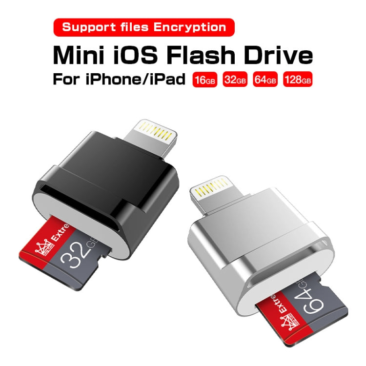 MicroDrive 8pin To TF Card Adapter Mini iPhone & iPad TF Card Reader, Capacity:32GB(Silver) by MICRODRIVE