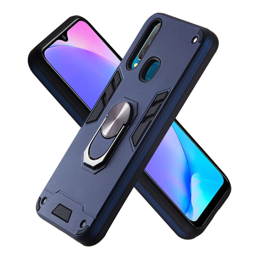 For vivo Y17 / Y15 / Y12 / U10 / Y11 / Y3 2 in 1 Armour Series PC + TPU Protective Case with Ring Holder(Royal Blue) by buy2fix