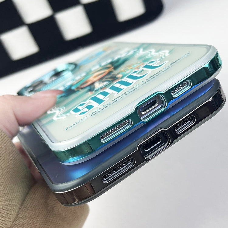 For iPhone 14 Aurora Series Painted Pattern Phone Case(Wolf) by buy2fix