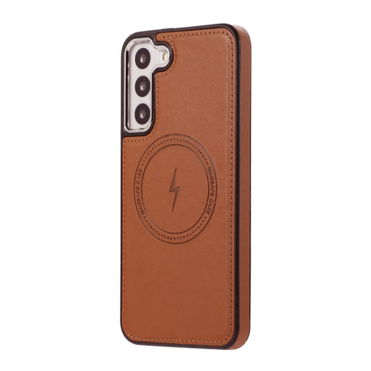 For Samsung Galaxy S23+ 5G Side Leather Magsafe Phone Case(Brown) by buy2fix