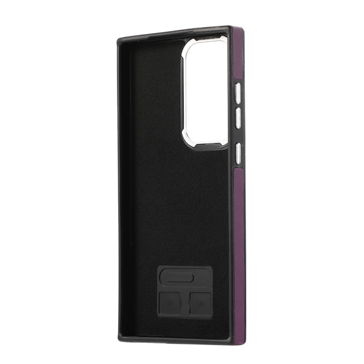 For Samsung Galaxy S22 Ultra 5G Side Leather Magsafe Phone Case(Dark Purple) by buy2fix