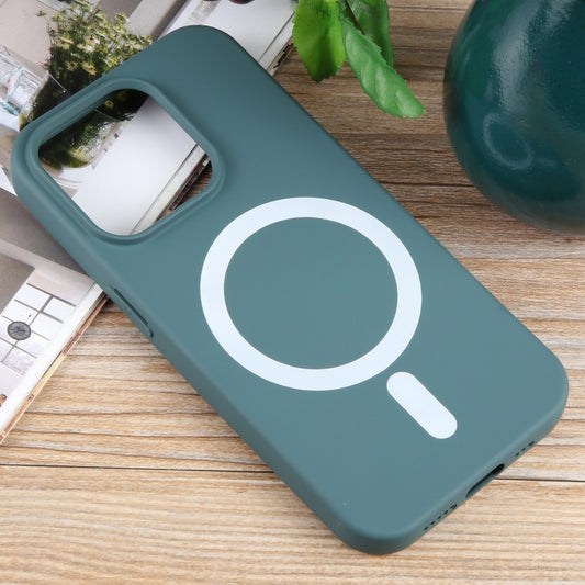 For iPhone 14 Pro MagSafe Liquid Silicone Phone Case(Deep Green) by buy2fix