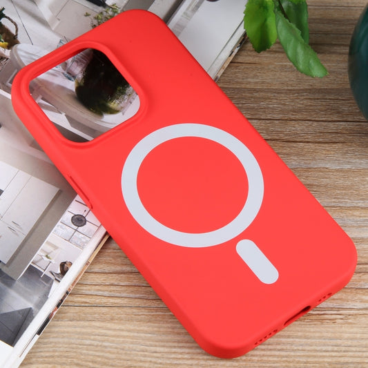 For iPhone 12 Pro Max MagSafe Liquid Silicone Phone Case(Red) by buy2fix