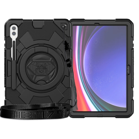 For Samsung Galaxy Tab S9+ / S10+ Spider Rotation Handle Silicone Hybrid PC Tablet Case(Black) by buy2fix