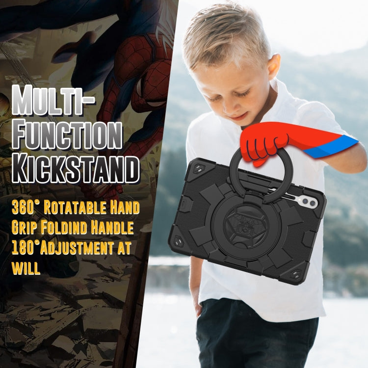 For Samsung Galaxy Tab S9+ / S10+ Spider Rotation Handle Silicone Hybrid PC Tablet Case(Black) by buy2fix