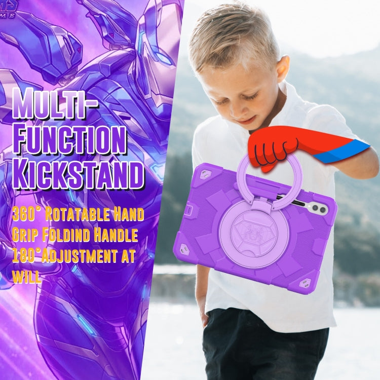 For Samsung Galaxy Tab S9+ / S10+ Spider Rotation Handle Silicone Hybrid PC Tablet Case(Purple) by buy2fix