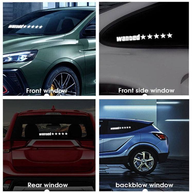 EL Luminous Car Stickers Cold Light Car Stickers Car Luminous Pattern Decoration(Wanted White) by buy2fix