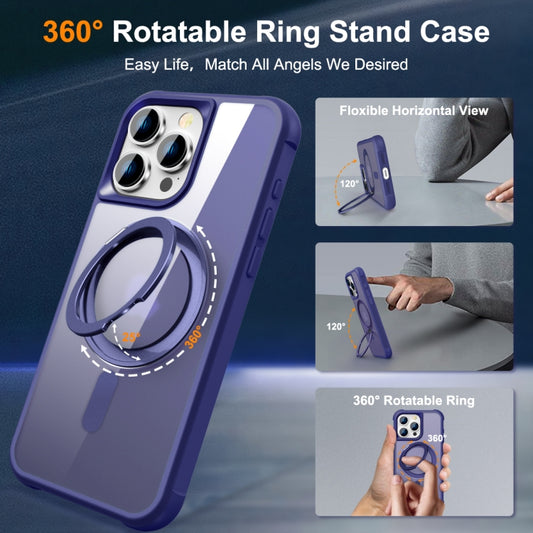 For iPhone 15 Pro MagSafe Magnetic Rotating Holder Phone Case(Klein Blue) by buy2fix