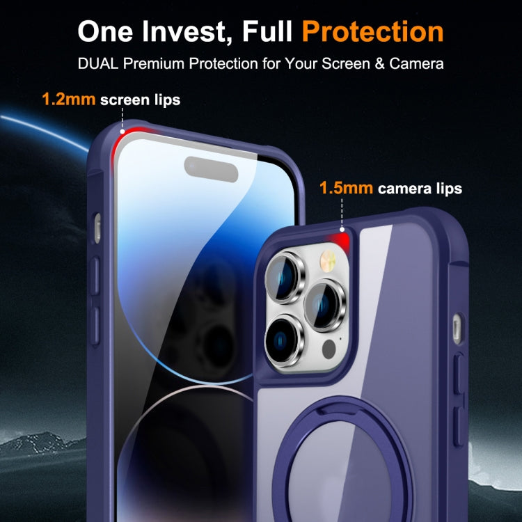 For iPhone 14 Pro MagSafe Magnetic Rotating Holder Phone Case(Klein Blue) by buy2fix