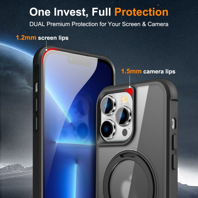 For iPhone 13 Pro MagSafe Magnetic Rotating Holder Phone Case(Black) by buy2fix