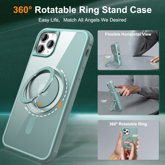 For iPhone 11 Pro Max MagSafe Magnetic Rotating Holder Phone Case(Lake Blue) by buy2fix