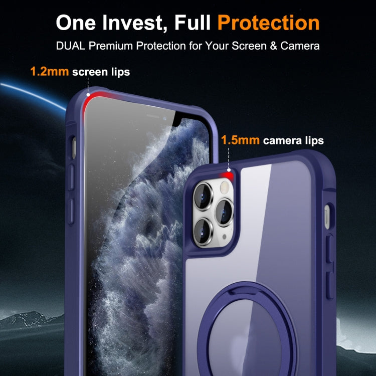 For iPhone 11 Pro Max MagSafe Magnetic Rotating Holder Phone Case(Klein Blue) by buy2fix