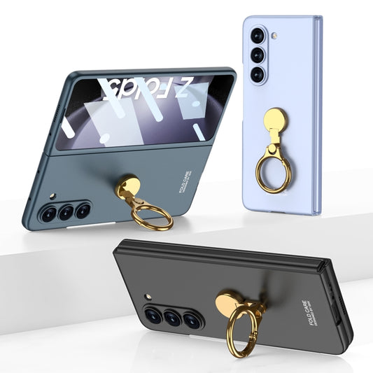 For Samsung Galaxy Z Fold5 GKK Ultra-thin Triaxial Ring Holder PC Phone Case(Black) by GKK