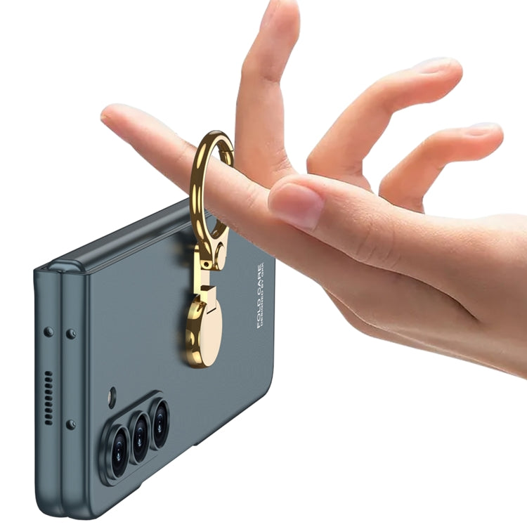 For Samsung Galaxy Z Fold5 GKK Ultra-thin Triaxial Ring Holder PC Phone Case(Silver) by GKK