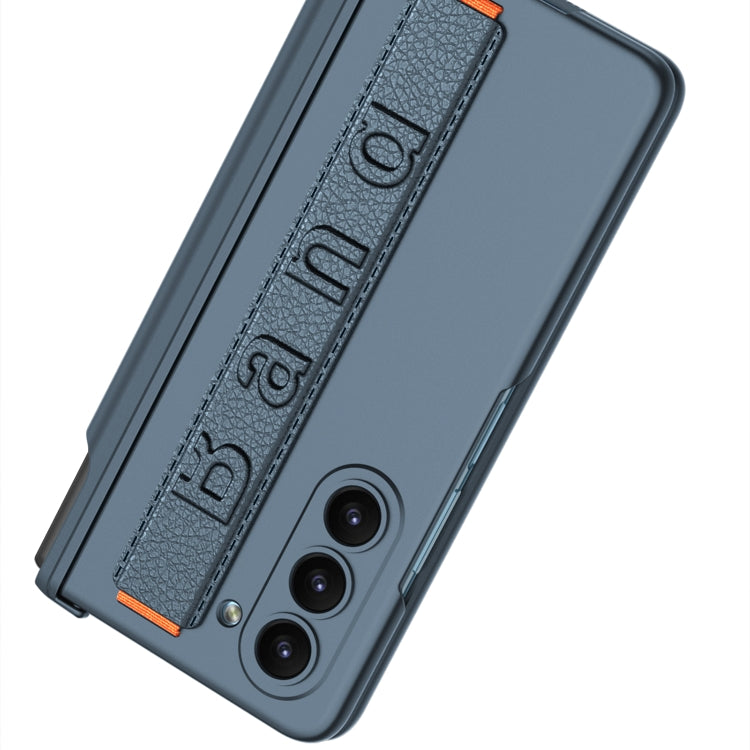 For Samsung Galaxy Z Fold5 GKK Integrated Magnetic Folding Hinge Phone Case with Wrist Strap & Pen Holder(Carbon Fiber) by GKK