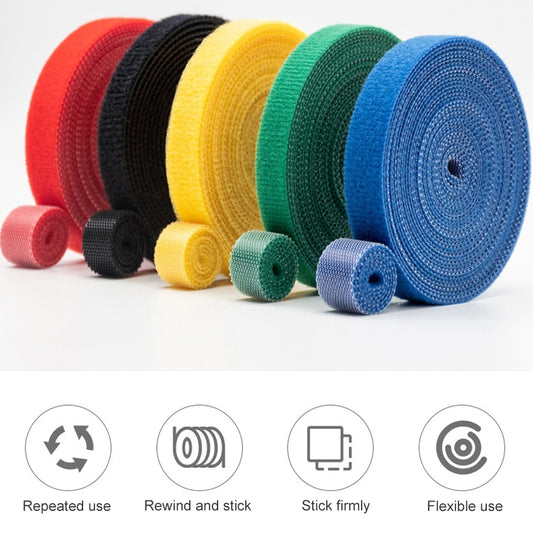 1.2cm 3m Reusable & Dividable Hook and Loop Cable Ties(Random Color Delivery) by buy2fix