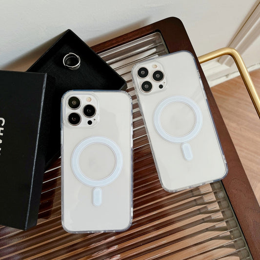 For iPhone 15 MagSafe Magnetic Clear Acrylic TPU Phone Case(Transparent) by buy2fix