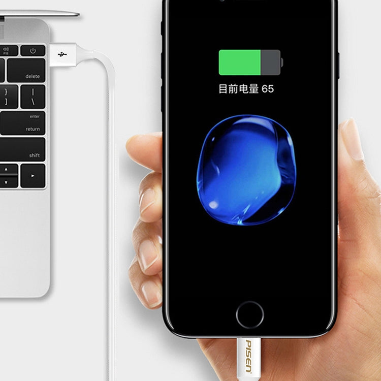 PISEN 1m 2.4A USB to 8 Pin Anti Breaking Fast Charging Cable by buy2fix