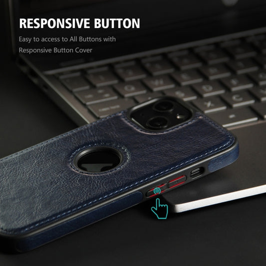 For iPhone 15 Pro Max Leather Texture Stitching Phone Case(Blue) by buy2fix