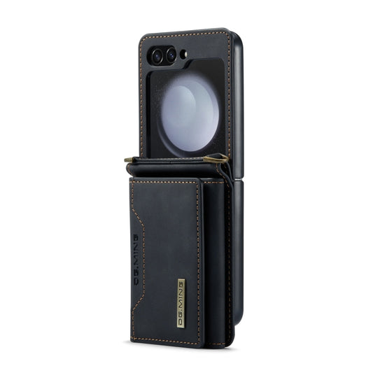 For Samsung Galaxy Z Flip5 5G DG.MING M2 Series Card Bag Magnetic Leather Phone Case(Black) by DG.MING