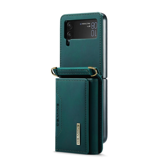 For Samsung Galaxy Z Flip3 5G DG.MING M2 Series Card Bag Magnetic Leather Phone Case(Green) by DG.MING